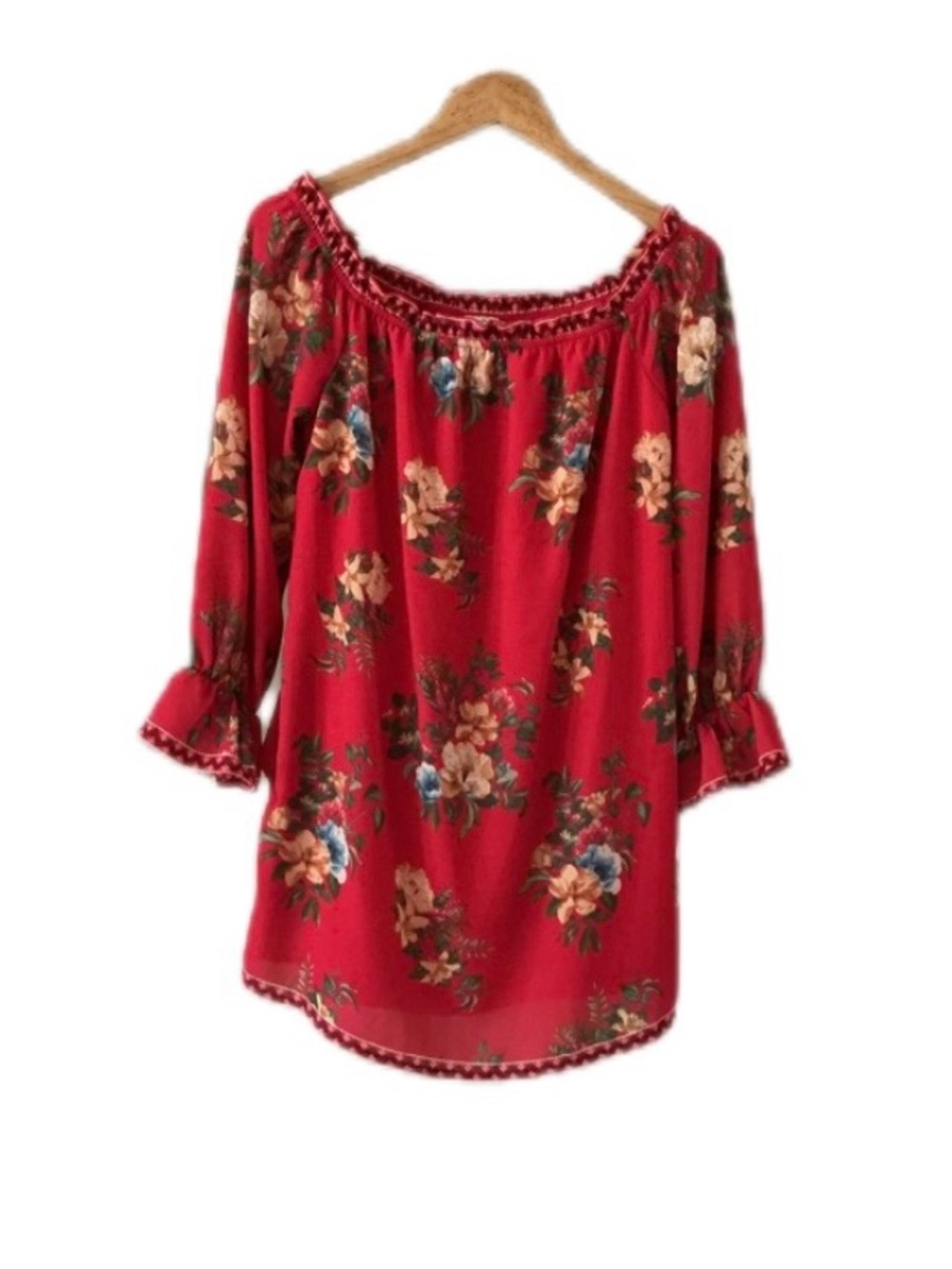 Flying Tomato Red Floral Off-Shoulder Mini Dress